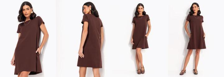 Vestido Marrom em Moletinho