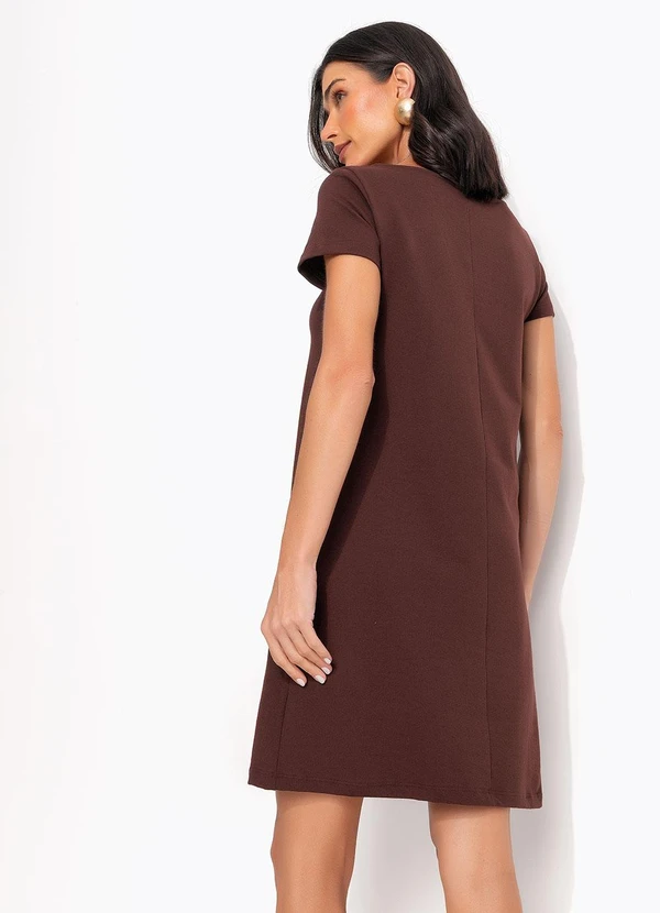 Quintess - Vestido Marrom em Moletinho 2