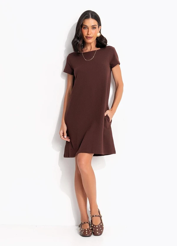 Quintess - Vestido Marrom em Moletinho 3