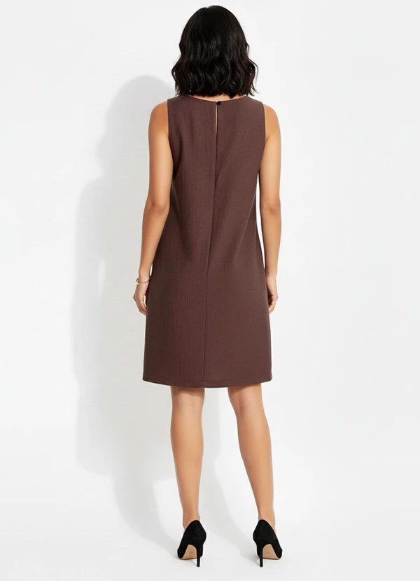 Quintess - Vestido Marrom em Viscose Plana Sarjada 2