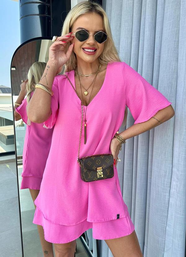 Amo Brand - Vestido Maya Manga Curta Rosa Candy