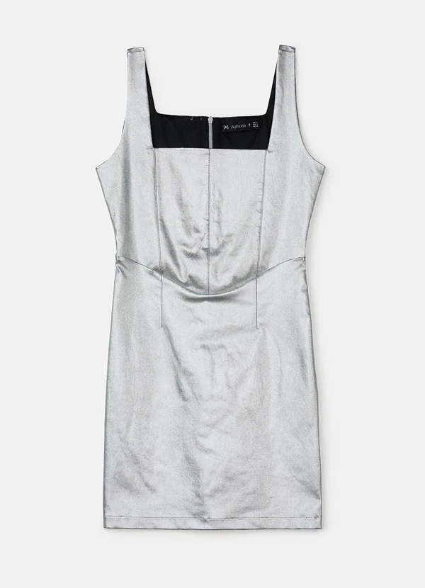 Authoria - Vestido Metalizado com Recortes Prata 5