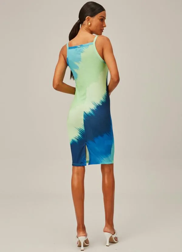 Lança Perfume - Vestido Midi Alças de Malha Azul 4