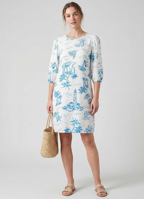 Infinita Cor - Vestido Midi com Manga Flare 3/4 Azul 2