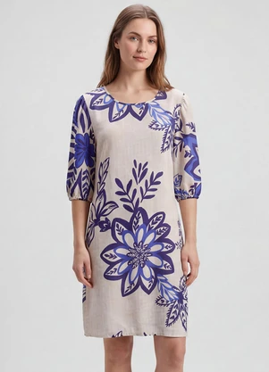 Infinita Cor - Vestido Midi com Manga Flare 3/4 Azul - INFINITA COR