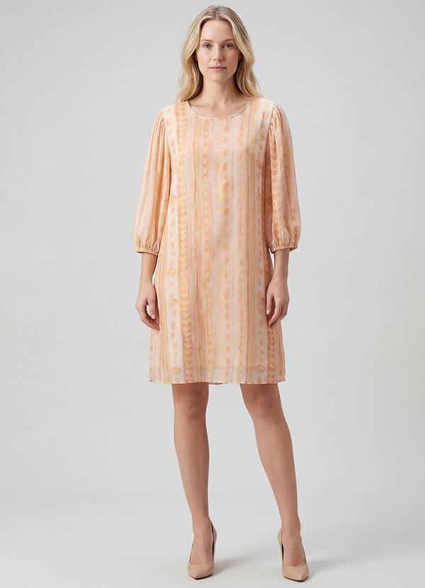 Infinita Cor - Vestido Midi com Manga Flare 3/4 Bege 2