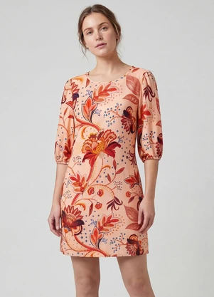 Infinita Cor - Vestido Midi com Manga Flare 3/4 Marrom - INFINITA COR