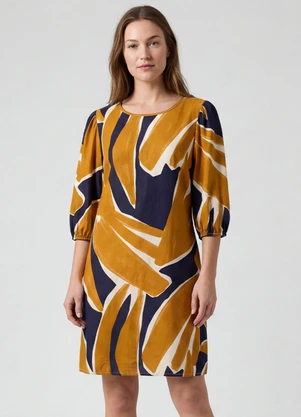 Infinita Cor - Vestido Midi com Manga Flare 3/4 Preto - INFINITA COR