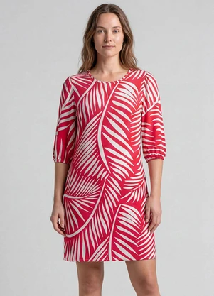 Infinita Cor - Vestido Midi com Manga Flare 3/4 Vermelho - INFINITA COR