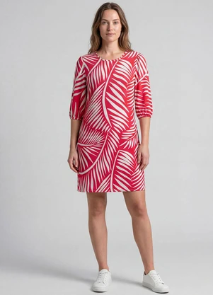 Infinita Cor - Vestido Midi com Manga Flare 3/4 Vermelho - INFINITA COR