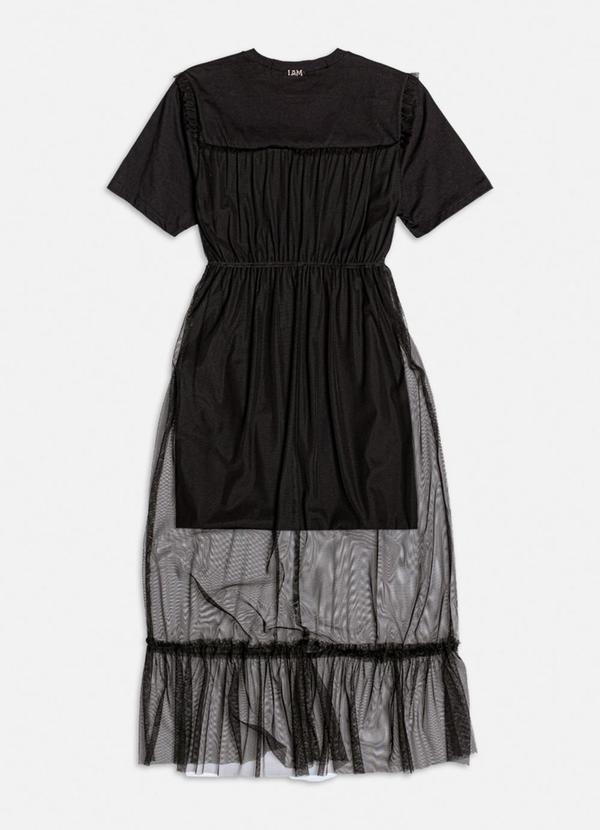 Authoria - Vestido Midi de Tule Preto 2