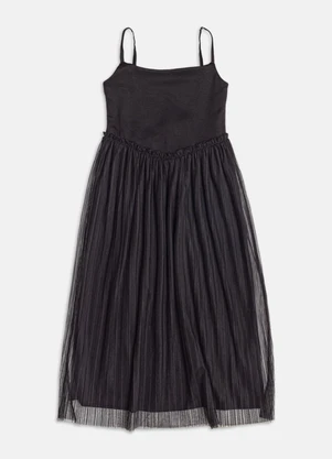 Authoria - Vestido Midi de Tule  Preto - AUTHORIA