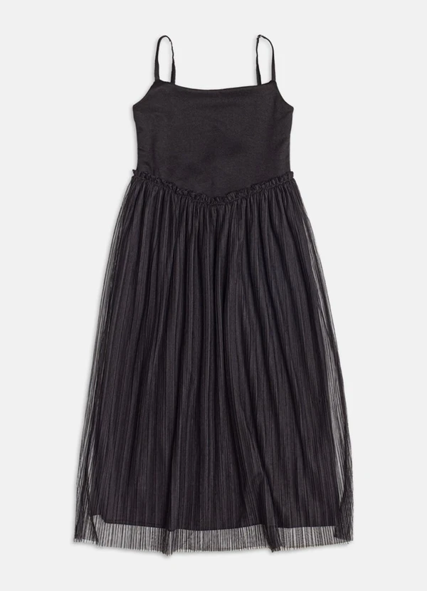 Authoria - Vestido Midi de Tule Preto 1