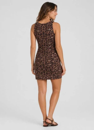 Infinita Cor - Vestido Midi em Viscose Creponada  Marrom - INFINITA COR