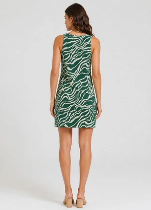 Infinita Cor - Vestido Midi em Viscose Creponada Verde - INFINITA COR