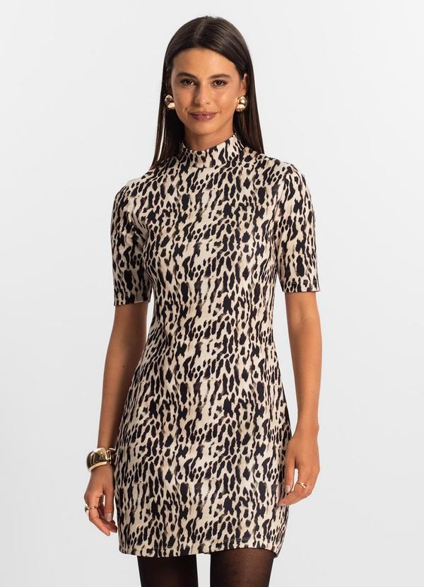 Rovitex - Vestido Midi Feminino Bege