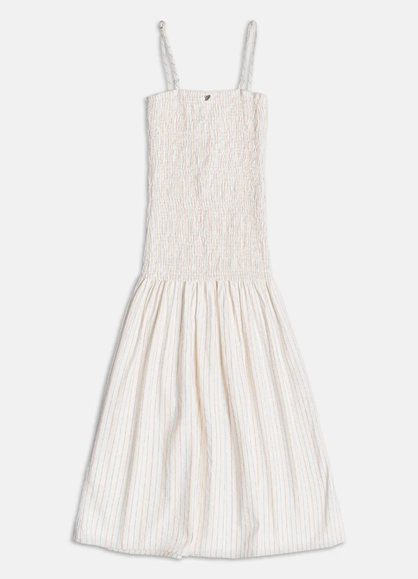 Authoria - Vestido Midi Listrado Off White 2