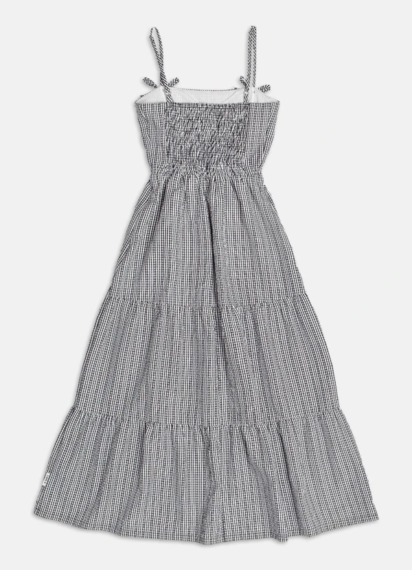 Animê - Vestido Midi Xadrez  Cinza 2