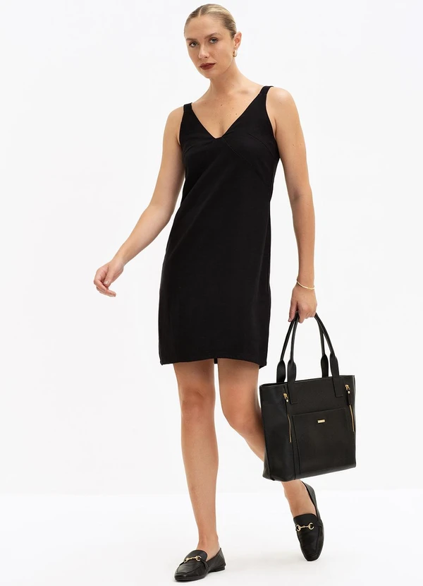 Principessa - Vestido Mini em Viscose Preto Vicky 3