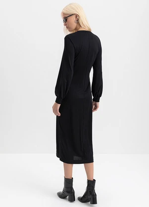 Essendi - Vestido Mini Feminino em Ponto Roma Preto - ESSENDI