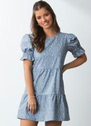 Vestido Mini Floral com Recortes