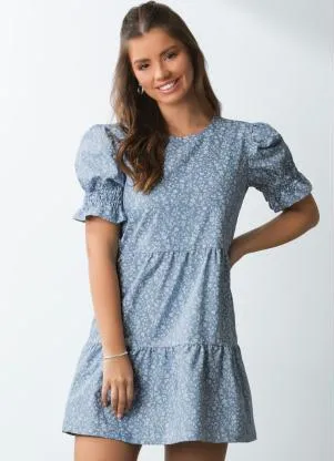 Quintess - Vestido Mini Floral com Recortes - QUINTESS