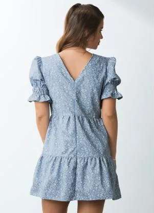 Quintess - Vestido Mini Floral com Recortes - QUINTESS