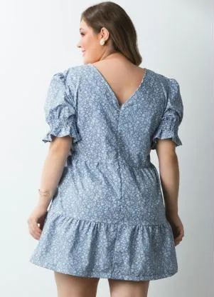 Quintess - Vestido Mini Floral com Recortes - QUINTESS