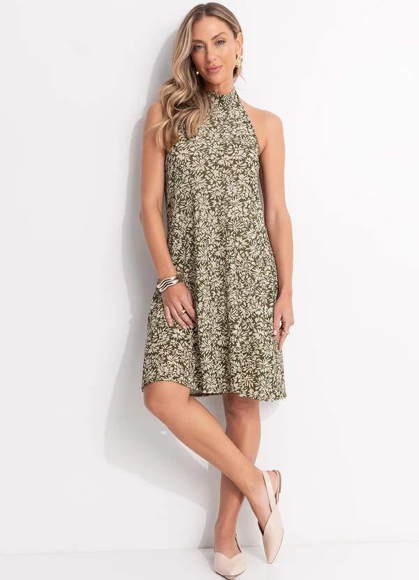 Quintess - Vestido Mini Floral em Malha Plissada 3