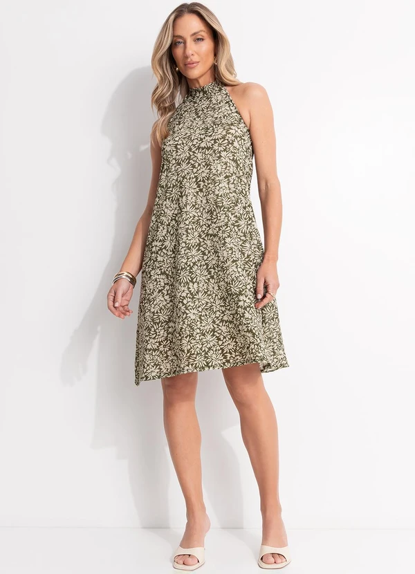 Quintess - Vestido Mini Floral em Malha Plissada 2