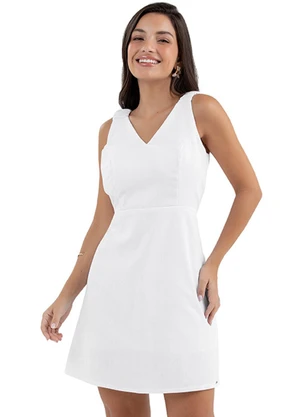 Outlet - Vestido Minimalist Charm Adulto Feminino Branco - OUTLET