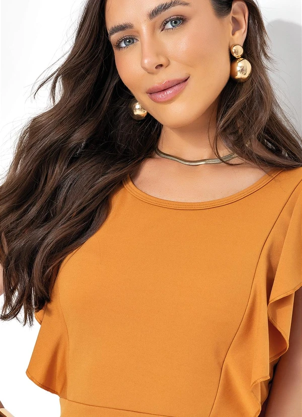 Moda Pop - Vestido Mostarda em Malha 5