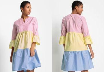 Vestido Multicores em Tricoline