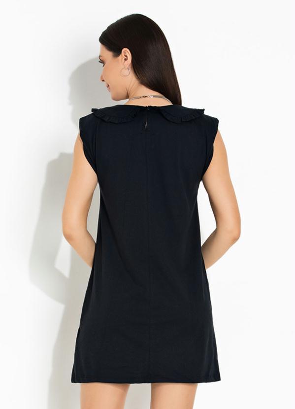 Outlet - Vestido Muscle com Ombreiras Preto 2