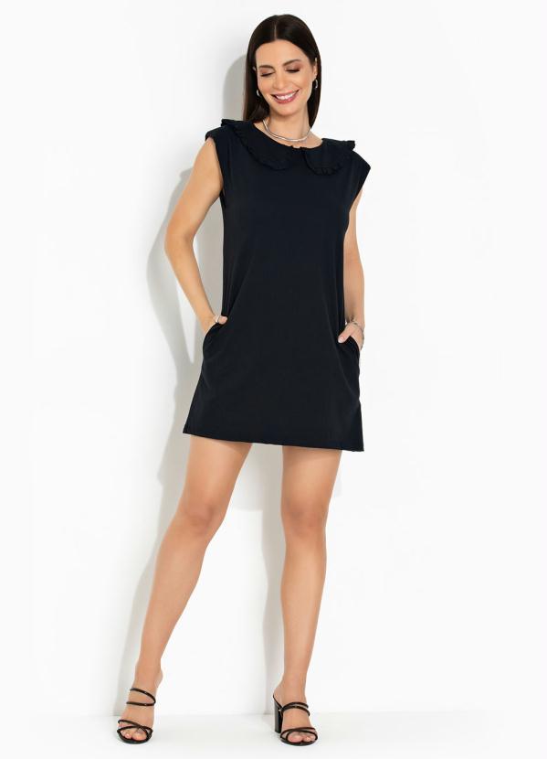Outlet - Vestido Muscle com Ombreiras Preto 3