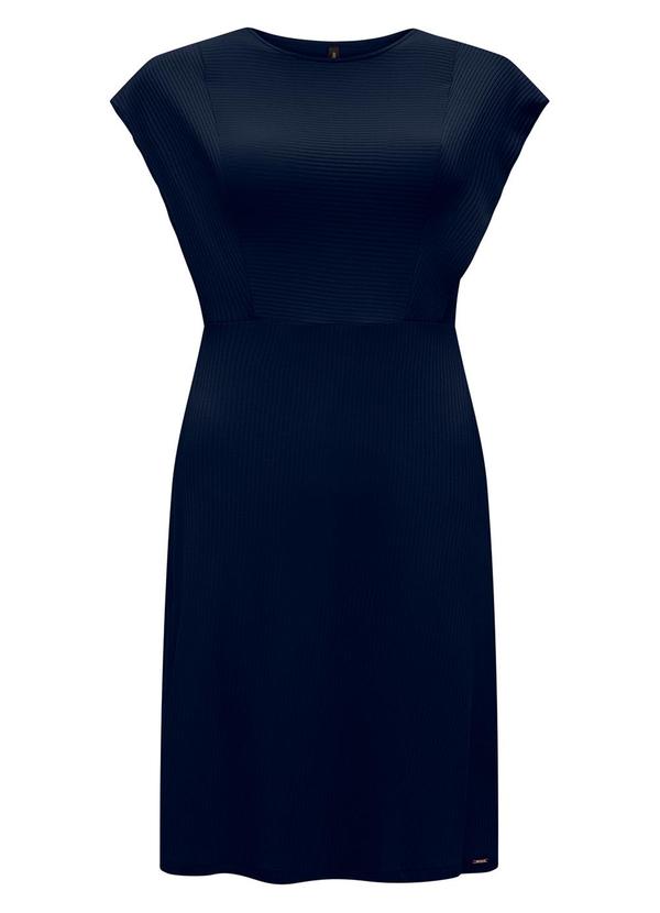 Lunender - Vestido Muscle Tee Malha Canelada Viscose Azul