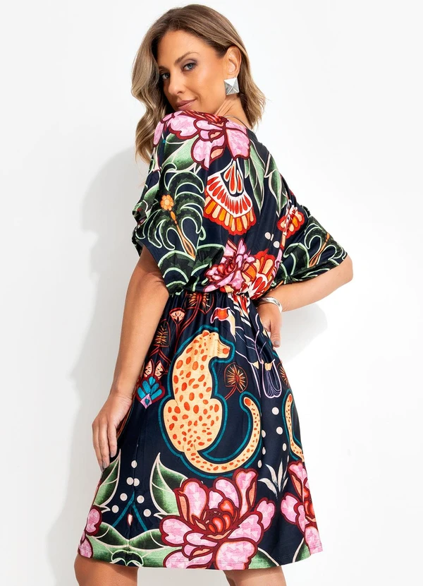 Quintess - Vestido Natureza Tropical em Malha Fria 2