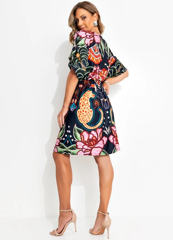 Quintess - Vestido Natureza Tropical em Malha Fria 4