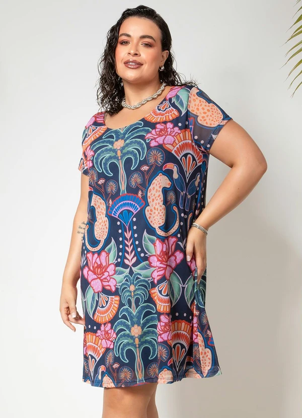 Quintess - Vestido Natureza Tropical em Tule 4