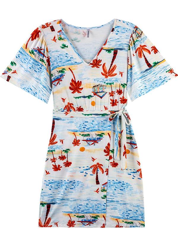 Outlet - Vestido Oásis de Verão Adulto Feminino Branco