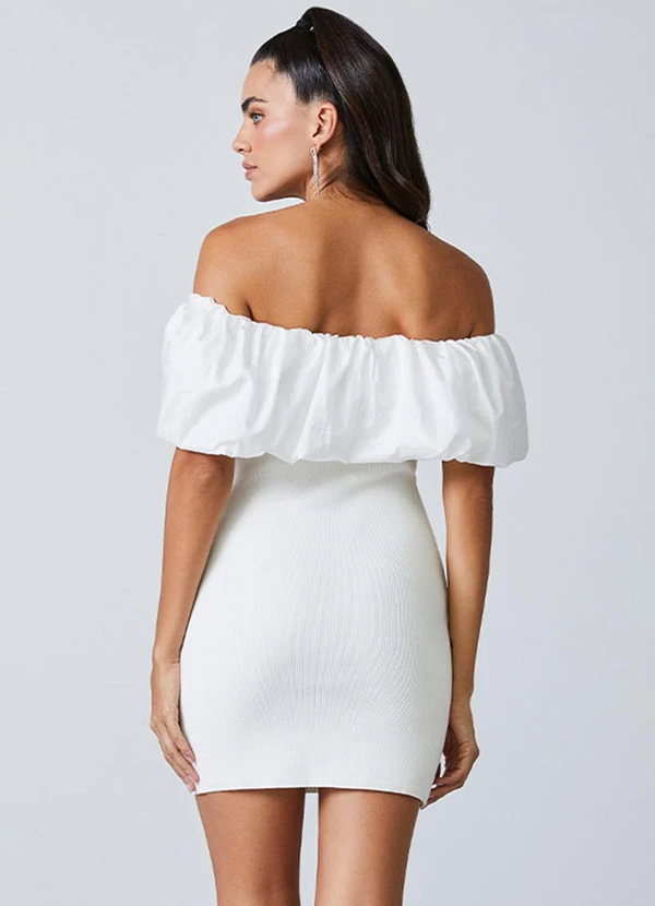 Authoria - Vestido Off de Tricot Balonê Off White 2