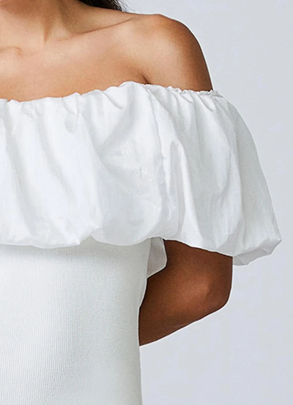Authoria - Vestido Off de Tricot Balonê Off White 5