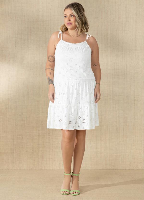 Quintess - Vestido Off White com Recortes em Camadas 1