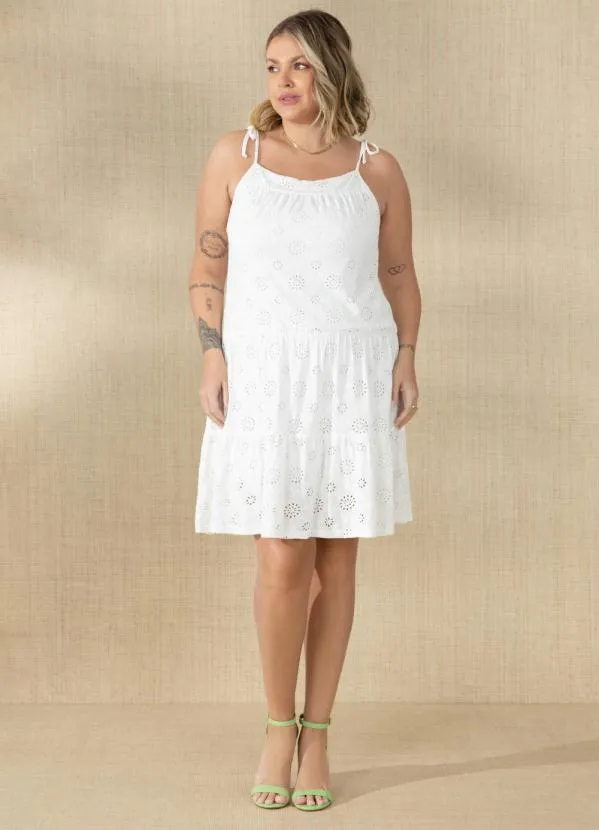 Quintess - Vestido Off White com Recortes em Camadas