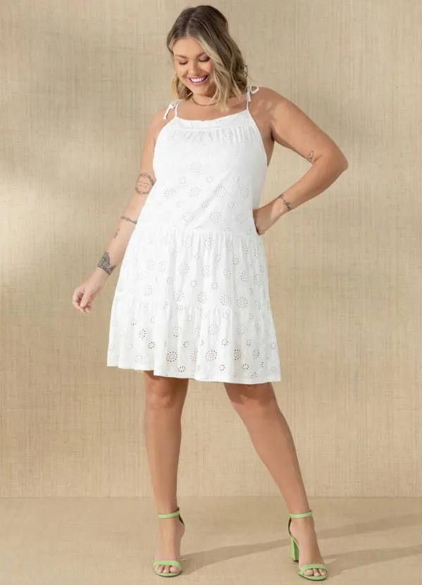 Quintess - Vestido Off White com Recortes em Camadas 8
