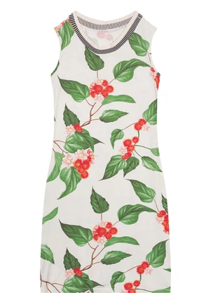 Malwee - Vestido Off White Curto Tropical - MALWEE