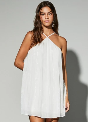 Authoria - Vestido Off White de Chiffon Off White - AUTHORIA