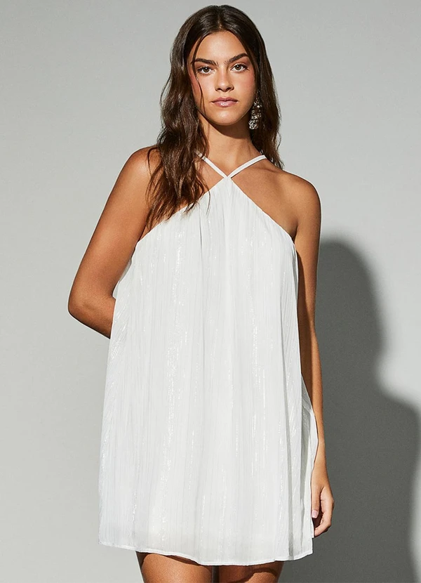 Authoria - Vestido Off White de Chiffon Off White
