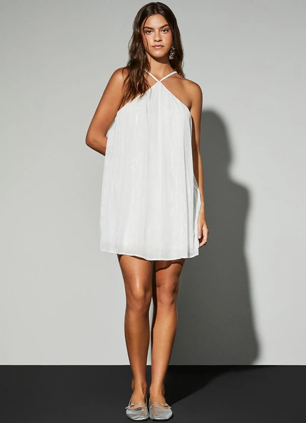 Authoria - Vestido Off White de Chiffon Off White 3