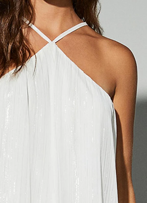 Authoria - Vestido Off White de Chiffon Off White 5
